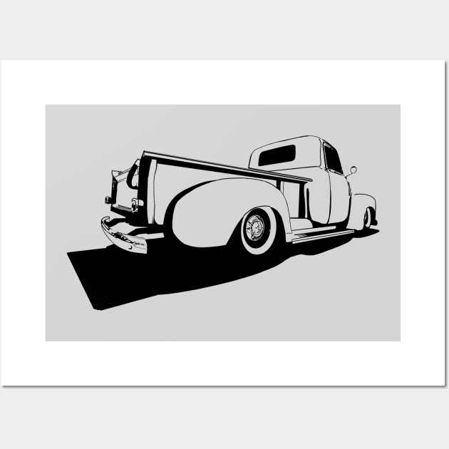 Chevy 3100 pickup - stylized monochrome Wall Art by mal_photography